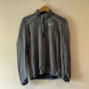 Nike Running Men’s small Gray Quater Zip with Thumb Holes and Hand Warmer